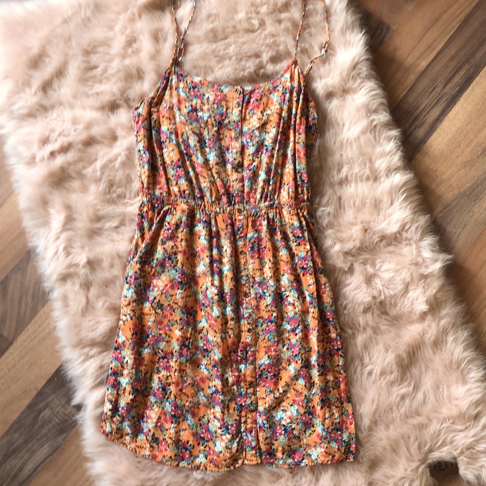 Orange floral dress